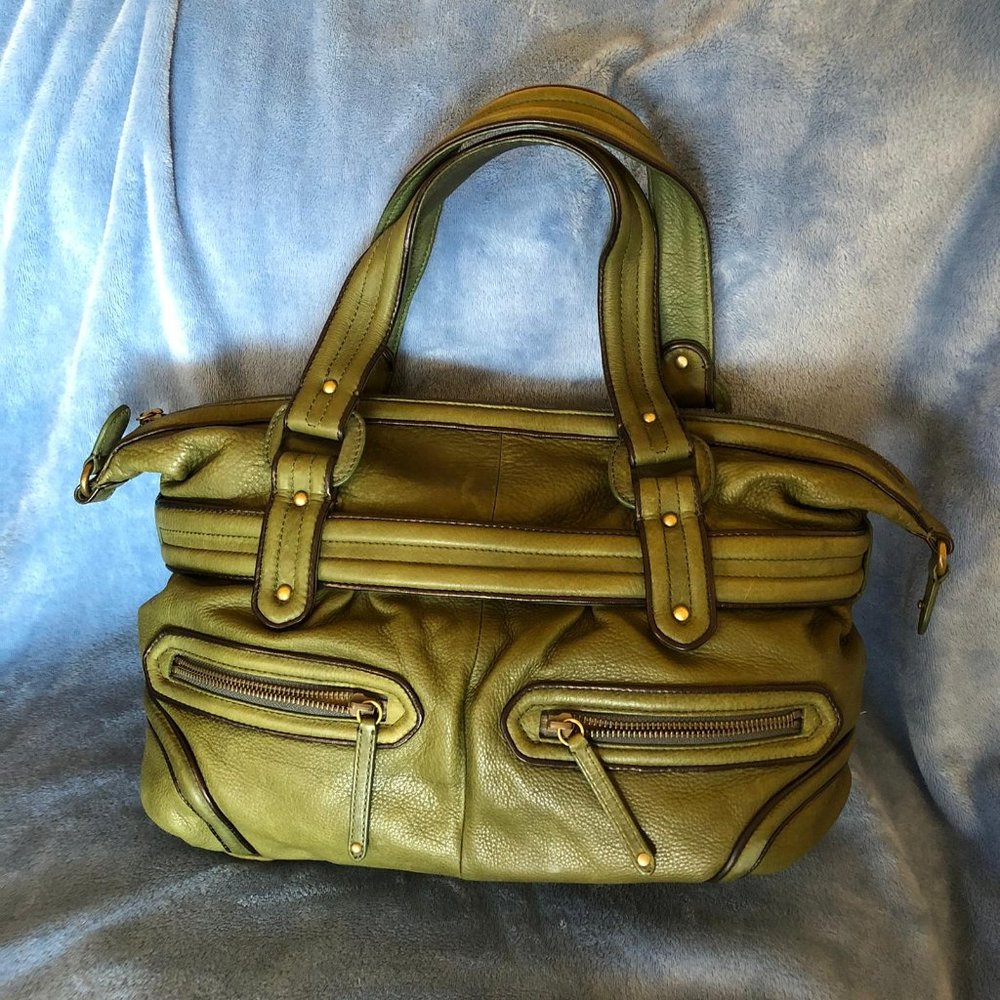Cole Haan Olive Green Soft Pebble Leather AUTHENTIC Purse Excellent Condition - Picture 3 of 15